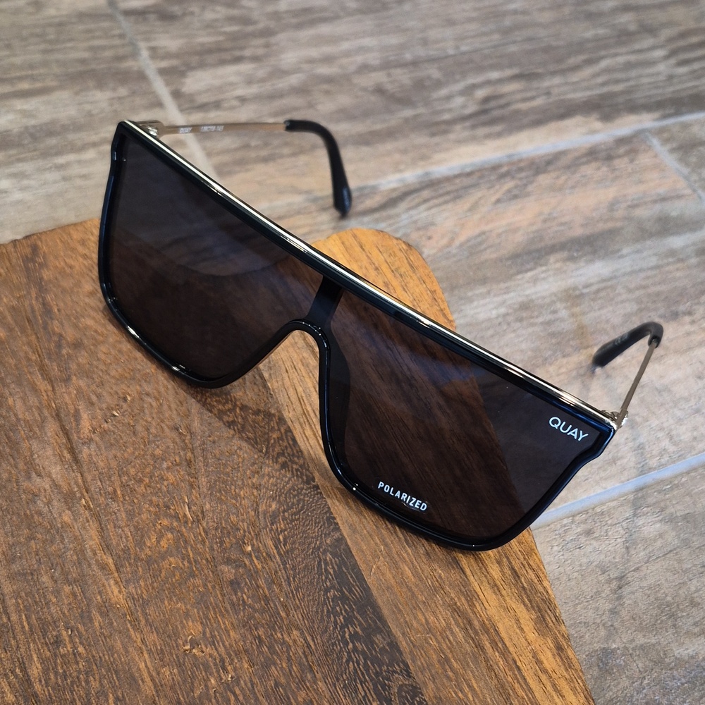 Quay Nightfall Remixed Polarized Sunglasses, Black & Gold - Picture 4 of 13